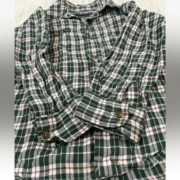 Ralph Lauren Boys 4 Kid GREEN RED Plaid LS Button Down Shirt 100% Cotton POLO - Picture 4 of 11